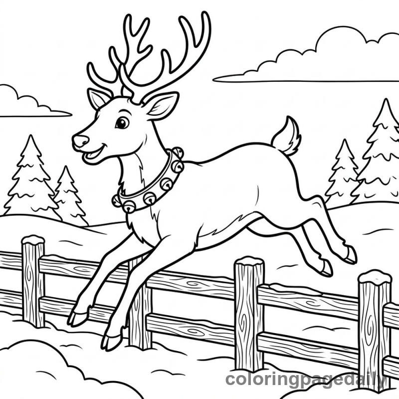 Dasher the Reindeer's Big Leap - Colored reference example