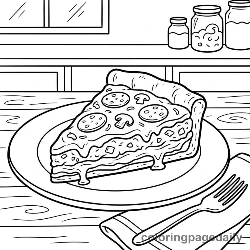 A Perfect Pizza Slice - Colored reference example