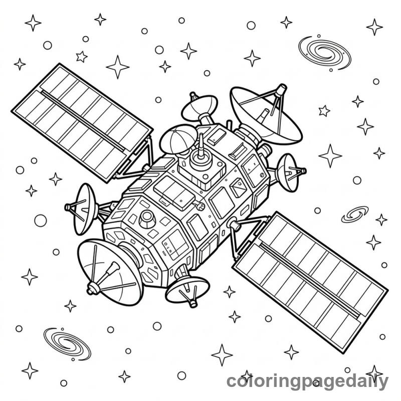 Deep Space Exploration Satellite - Colored reference example