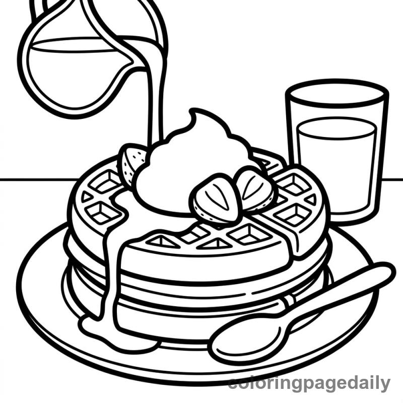 Delicious Belgian Waffles - Colored reference example