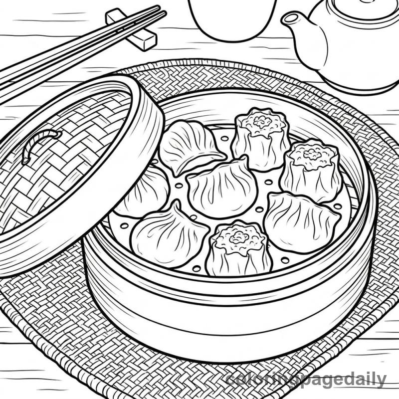 Delicious Chinese Dim Sum - Colored reference example