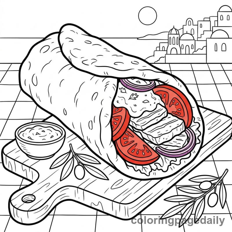 Delicious Greek Gyro - Colored reference example