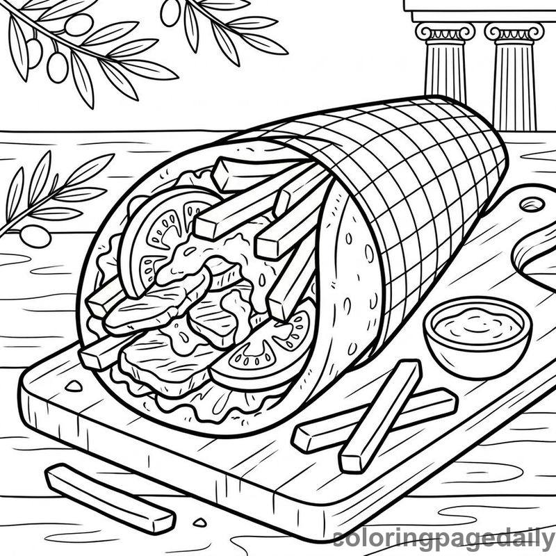 Delicious Greek Gyro - Colored reference example