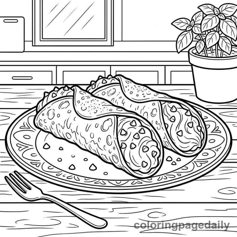 Delicious Italian Cannoli - Colored reference example