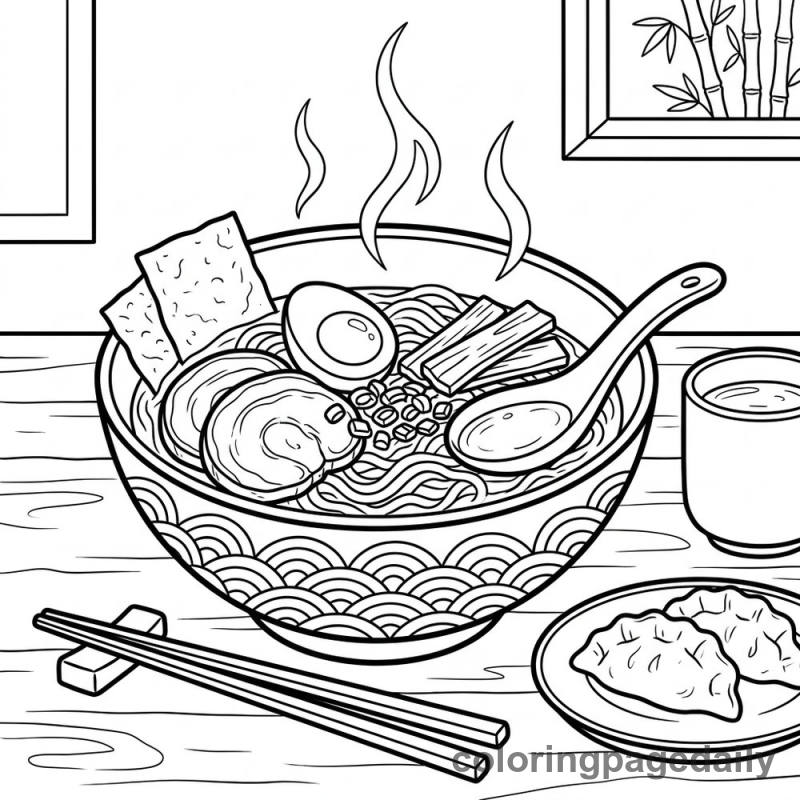 Delicious Japanese Ramen - Colored reference example
