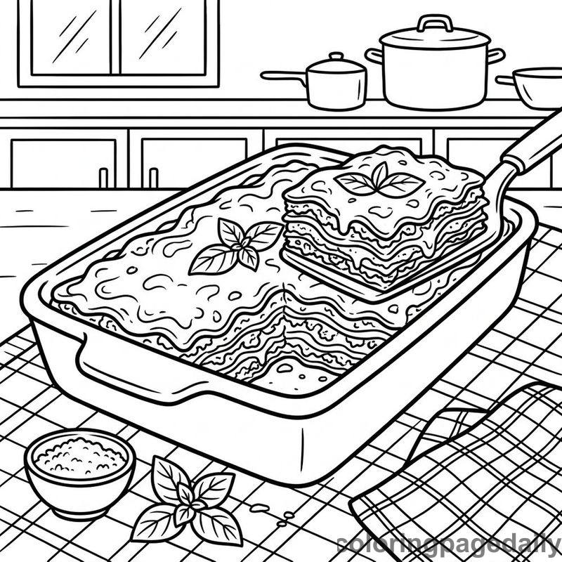 Delicious Layered Italian Lasagna - Colored reference example