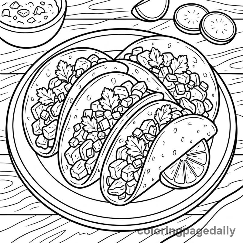 Delicious Mexican Street Tacos - Colored reference example
