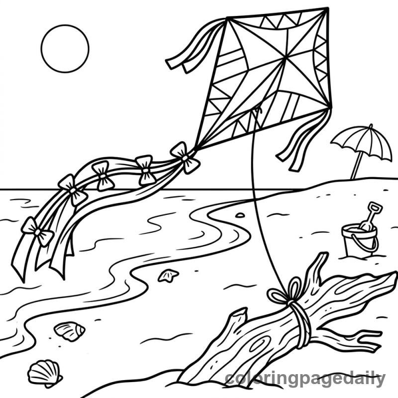Diamond Kite On The Beach - Colored reference example