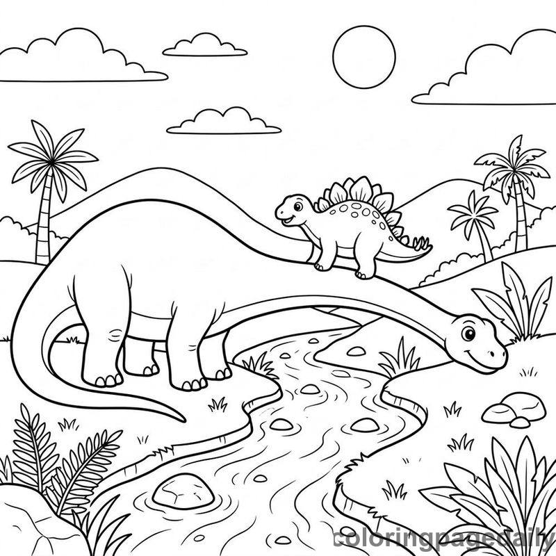 Diplodocus River Bridge - Colored reference example