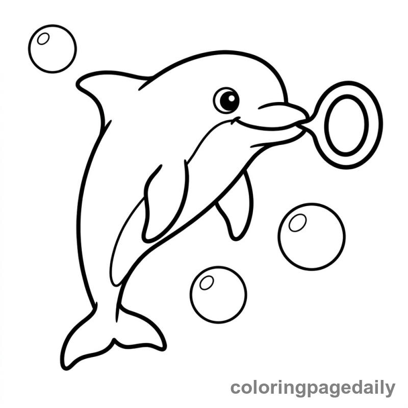Dolphin Blowing Bubbles - Colored reference example