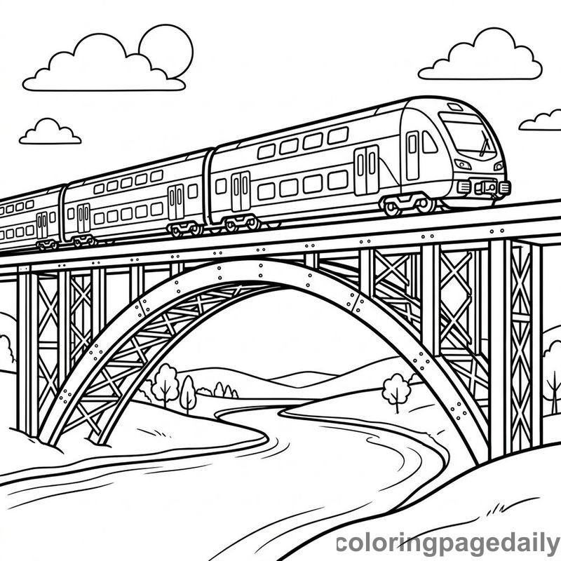 Double Decker Train Bridge - Colored reference example