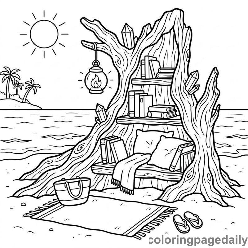Driftwood Beach Library - Colored reference example