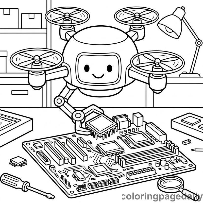 Drone Assembling Circuit Board - Colored reference example