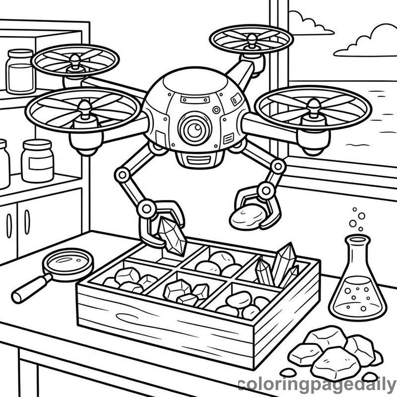 Drone Sorting Lab Crystals - Colored reference example