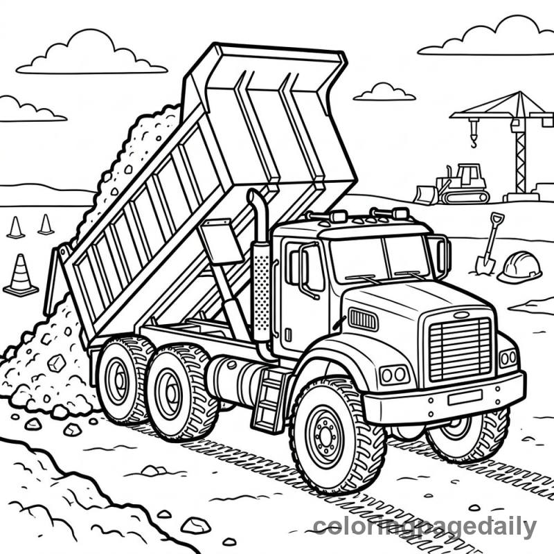 Dump Truck Unloading - Colored reference example