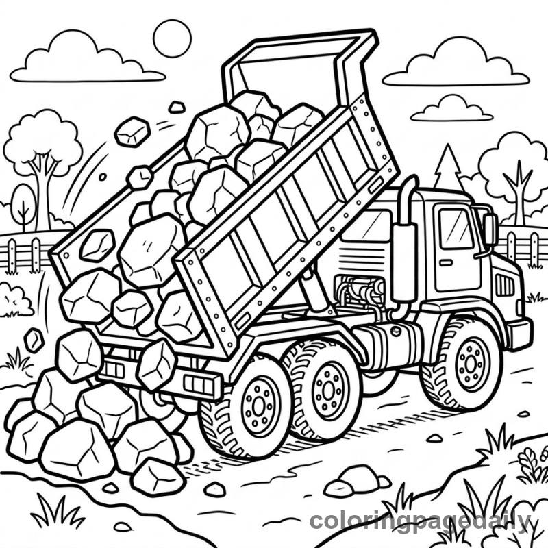 Dump Truck Unloading - Colored reference example
