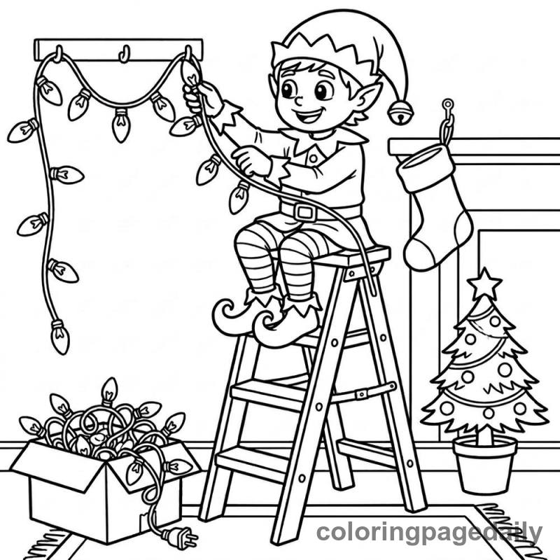 Elf Hanging Lights - Colored reference example