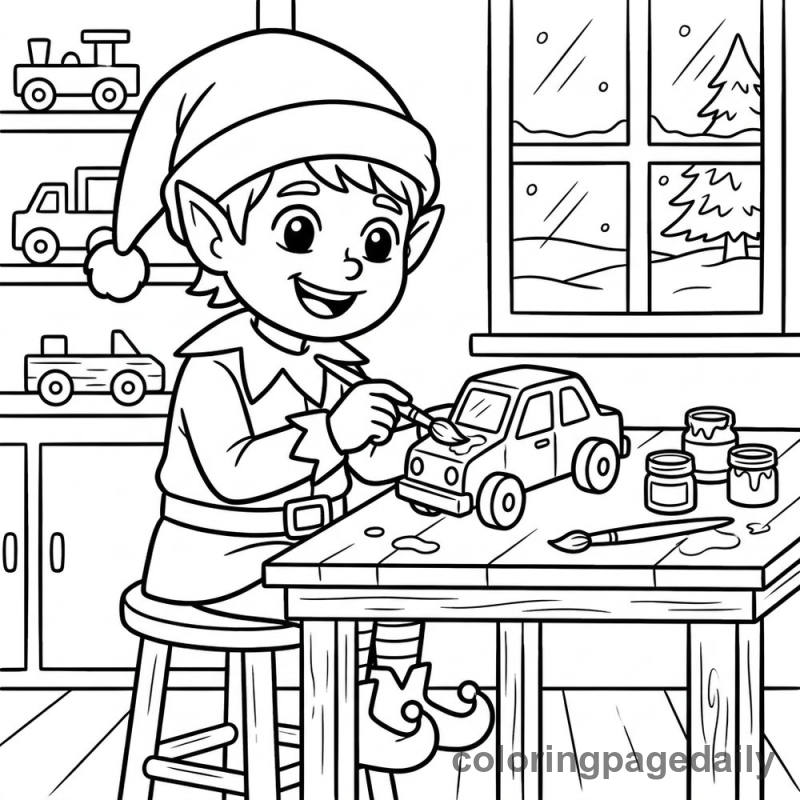 Elf Painting Toy Car - Colored reference example