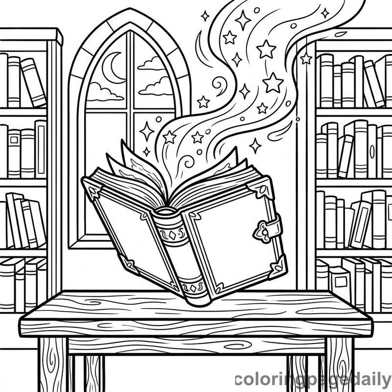 Enchanted Flying Storybook - Colored reference example