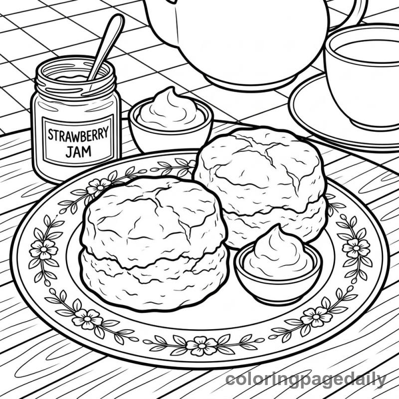 Afternoon Tea Scones - Colored reference example