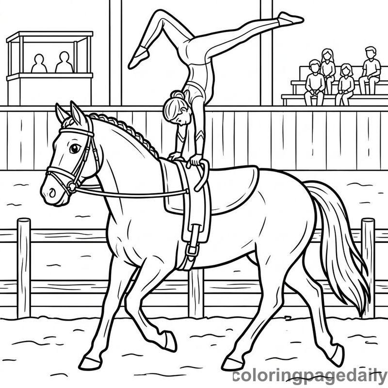 Equestrian Vaulting Handstand - Colored reference example