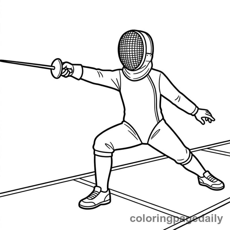 Fencing Athlete Lunge - Colored reference example