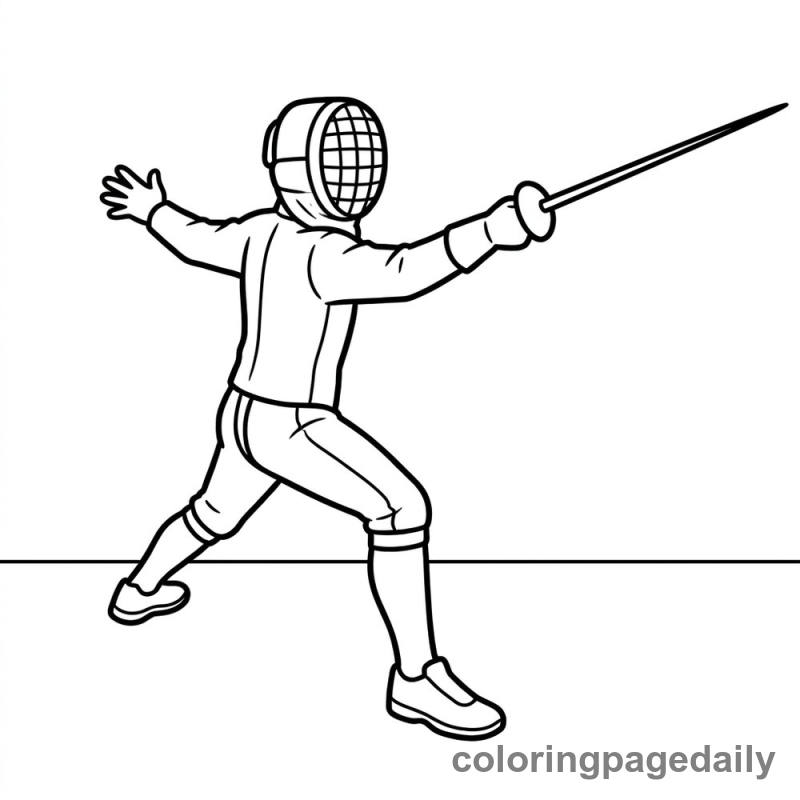 Fencing Athlete Lunging - Colored reference example