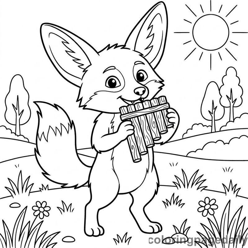 Fennec Fox Pan Flute - Colored reference example