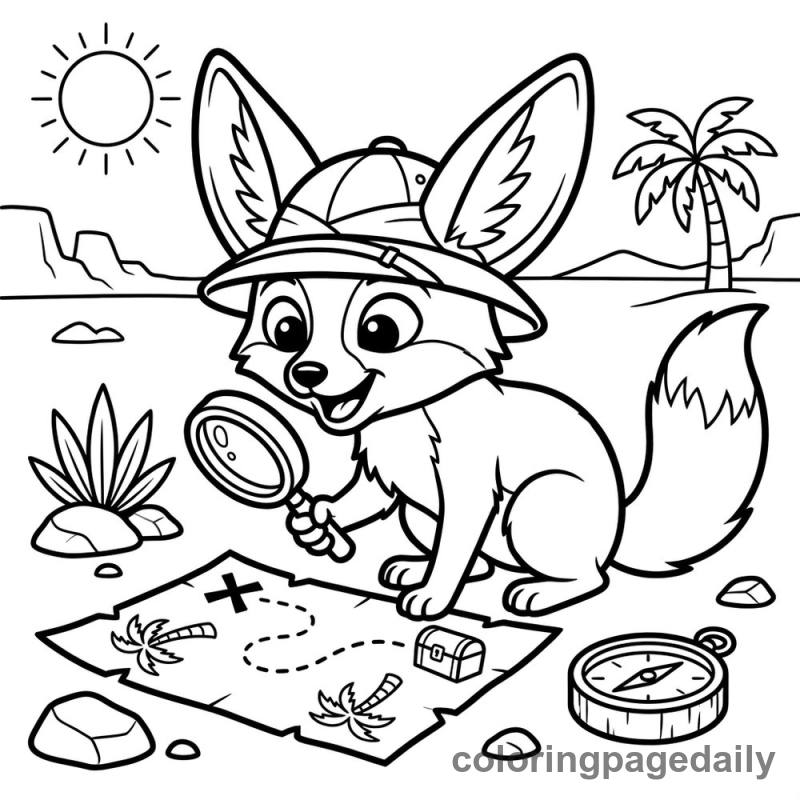 Fennec Fox Treasure Hunt - Colored reference example