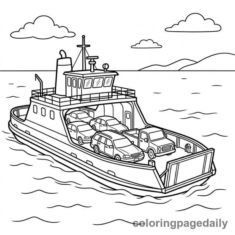 Ferry Boat Crossing - Colored reference example