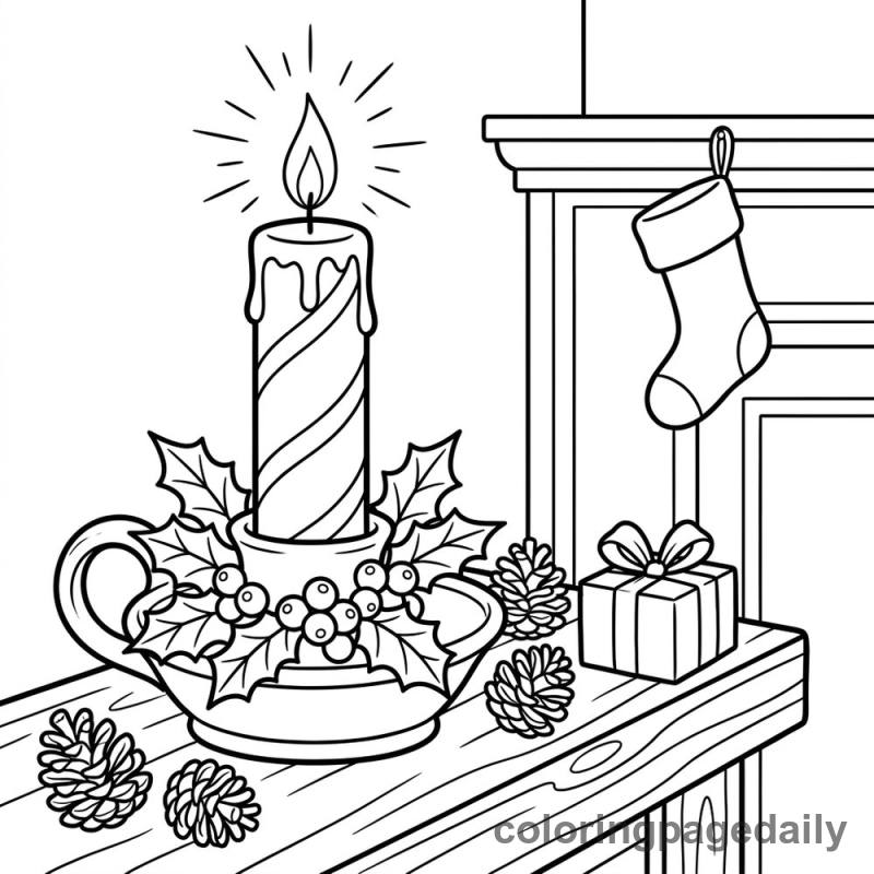 Festive Christmas Candle - Colored reference example