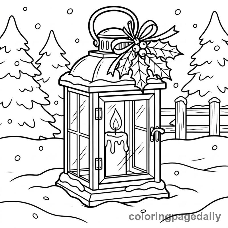 Festive Christmas Lantern - Colored reference example