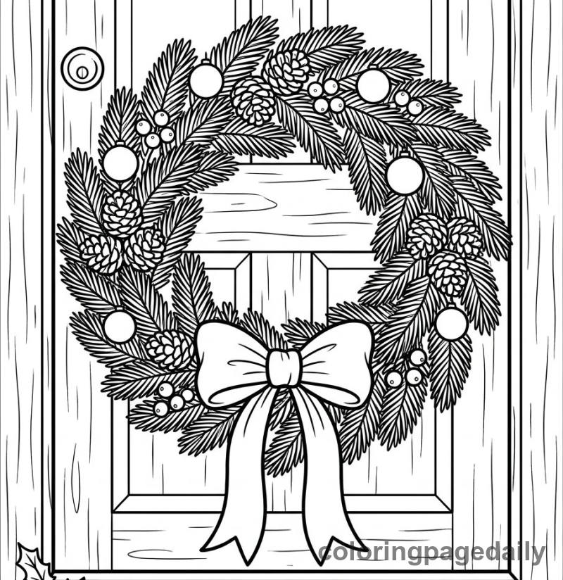 Festive Christmas Wreath - Colored reference example