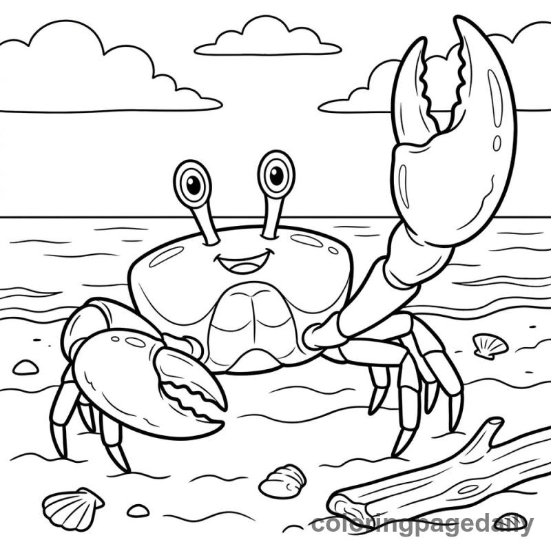 Fiddler Crab Waving - Colored reference example