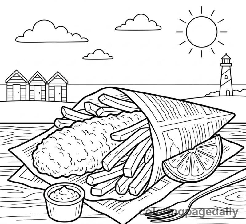 Classic Fish and Chips - Colored reference example