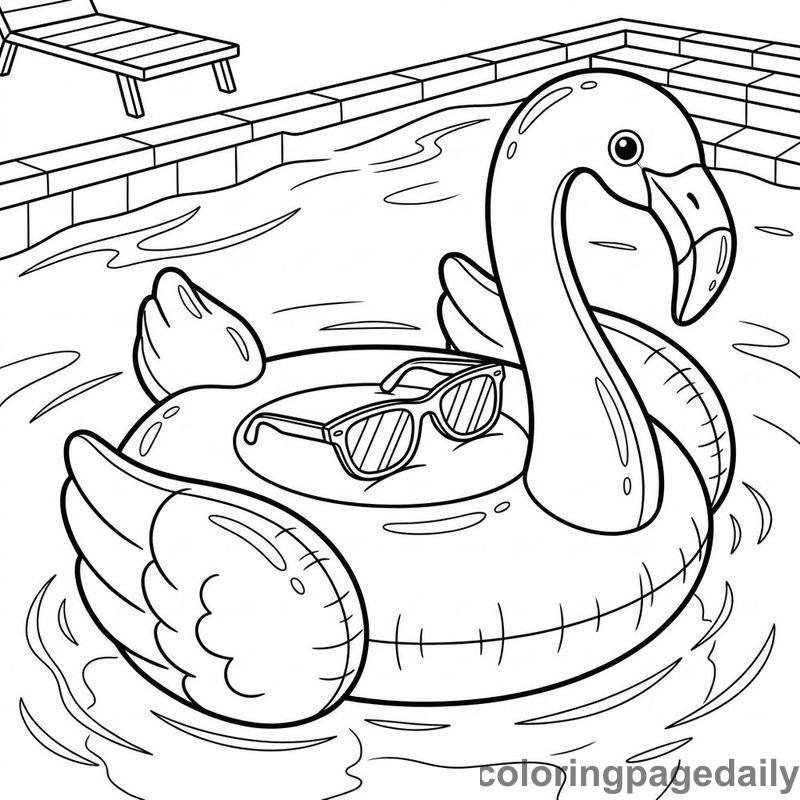 Flamingo Pool Float Relaxation - Colored reference example