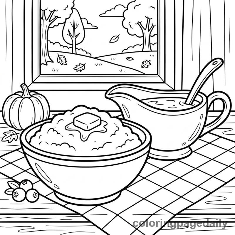 Fluffy Mashed Potatoes - Colored reference example