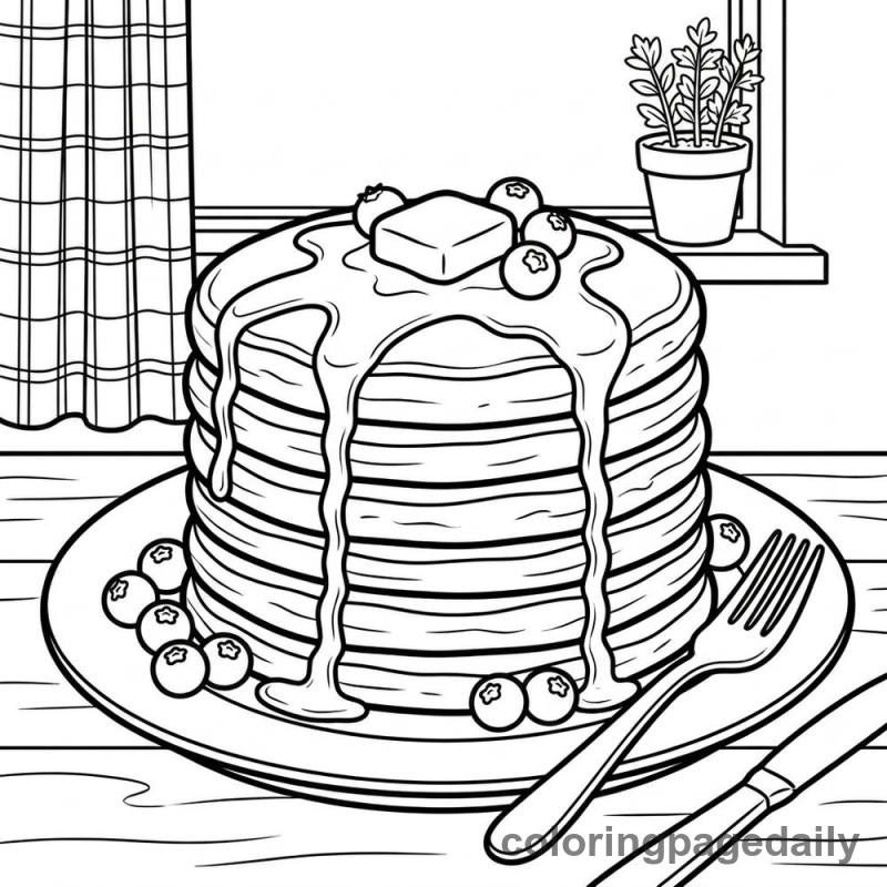Fluffy Pancake Stack - Colored reference example