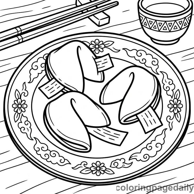 Fortune Cookies On Ceramic Plate - Colored reference example