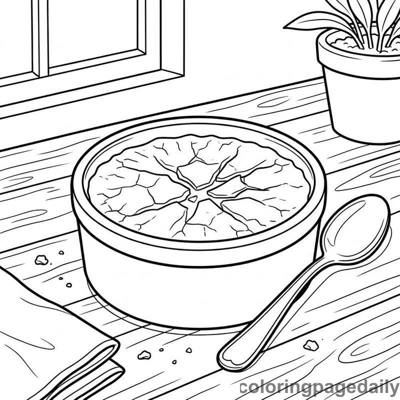 French Creme Brulee Dessert - Colored reference example