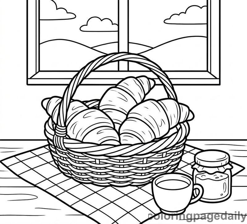 French Croissant Basket - Colored reference example