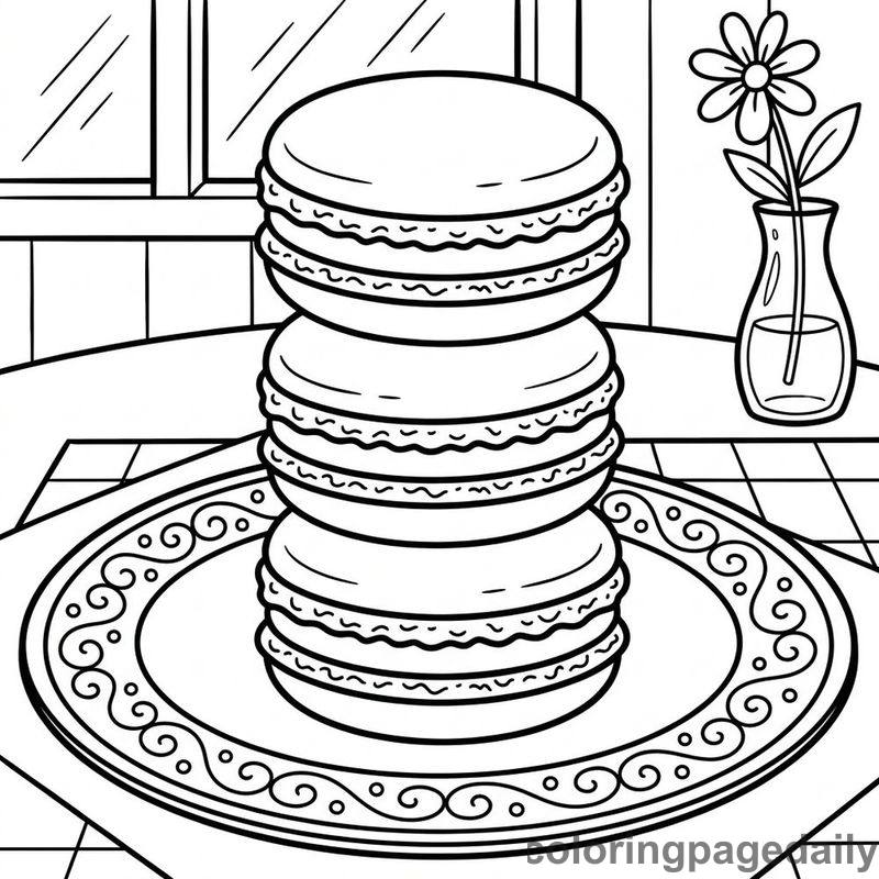 French Macaron Stack - Colored reference example