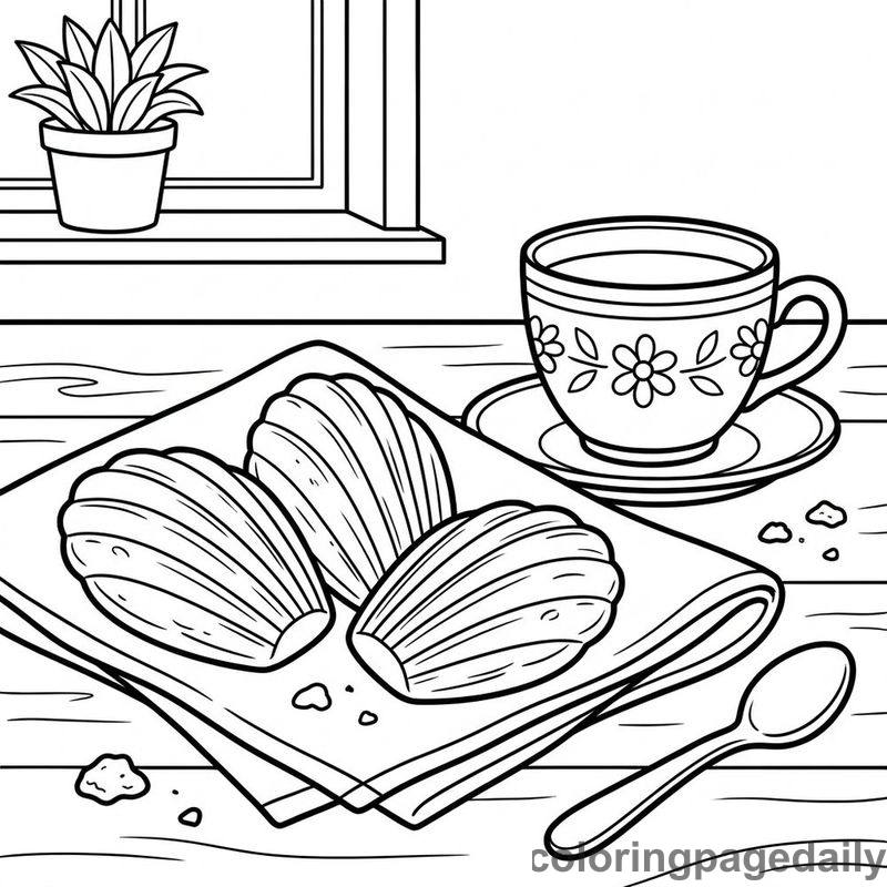French Madeleine Cookies - Colored reference example