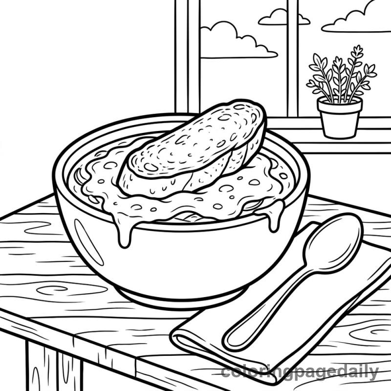 French Onion Soup Bowl - Colored reference example