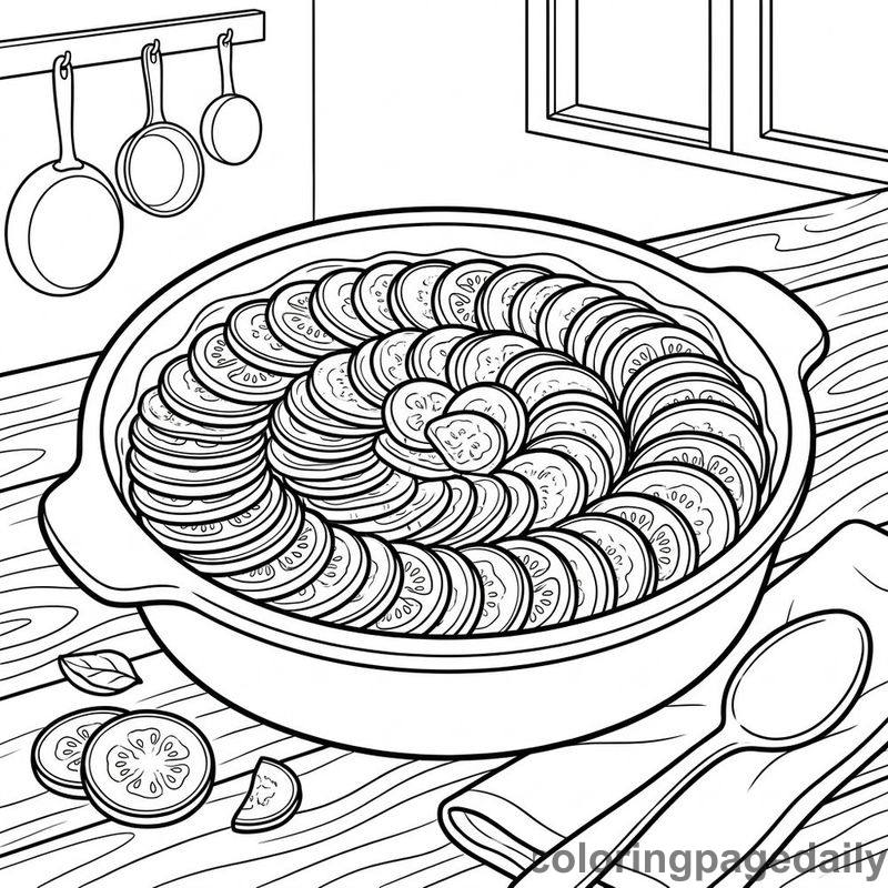 French Ratatouille Baking Dish - Colored reference example