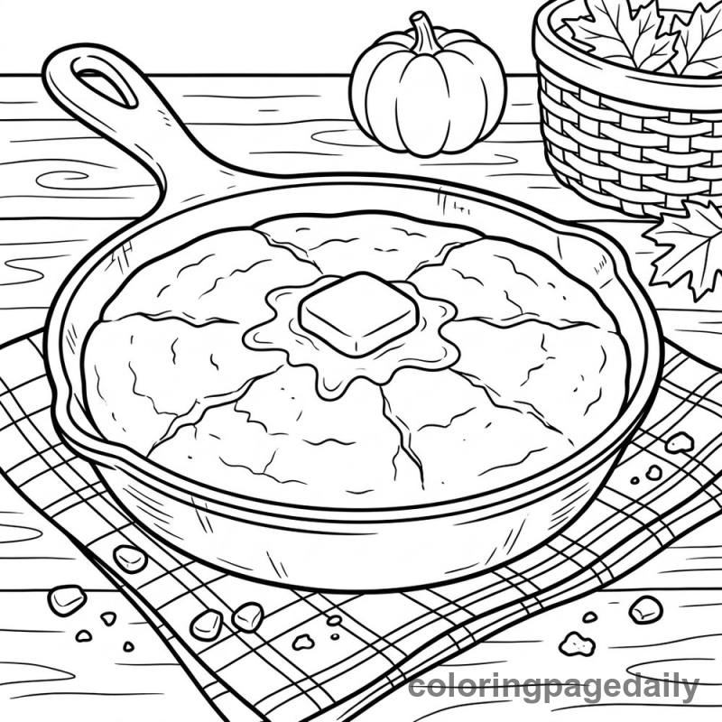 Fresh Skillet Cornbread - Colored reference example
