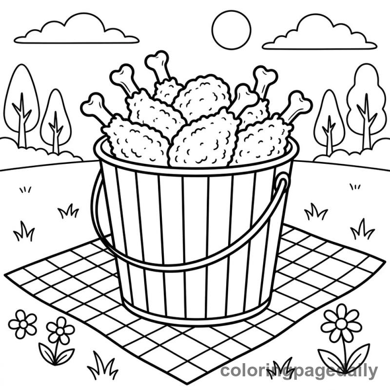 Fried Chicken Bucket - Colored reference example
