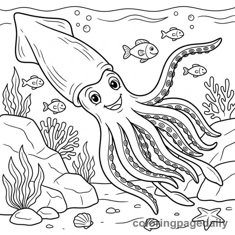 Friendly Giant Squid - Colored reference example