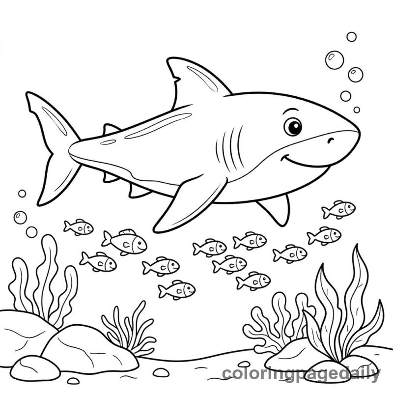 Friendly Shark Swimming - Colored reference example