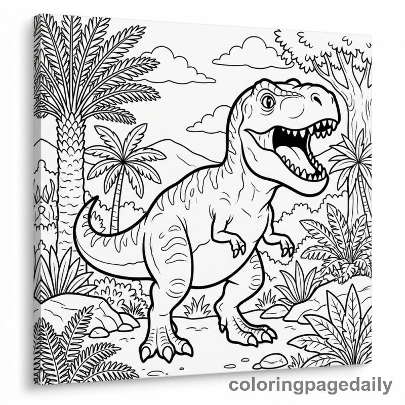 Friendly T-Rex Roar - Colored reference example